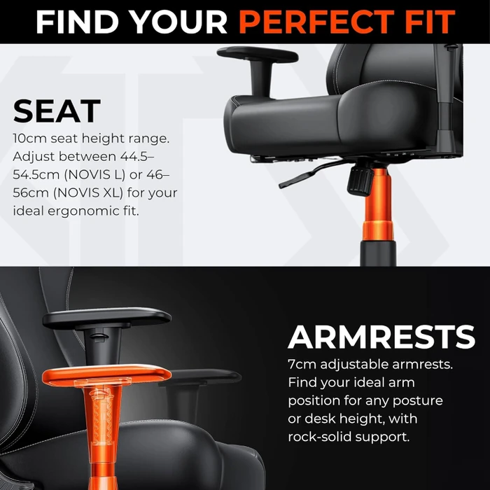 Anda Seat Novis Max Gamingstuhl, Size L, Kunstleder schwarz