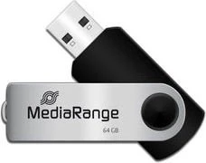 MediaRange USB Flexi-Drive 64GB schwarz/silber, USB-A, USB 2.0