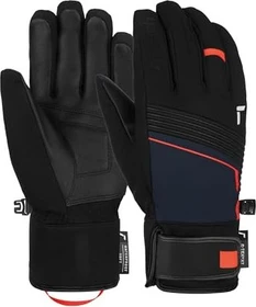 Reusch Louis R-Tex XT Skihandschuhe black/dress blue/fluo red