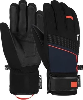 Reusch Louis R-Tex XT Skihandschuhe black/dress blue/fluo red