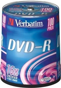 Verbatim DVD-R 4.7GB, 16x, 100er Spindel