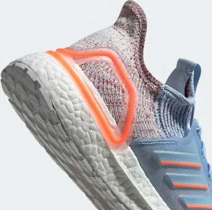 adidas Ultraboost 19 glow blue/hi-res coral/active maroon (Damen)