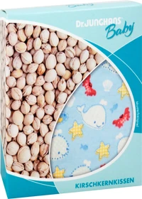 Dr. Junghans Medical Kirschkern-Kissen 10 x 10cm Baby Wärmekissen weiß/blau kariert