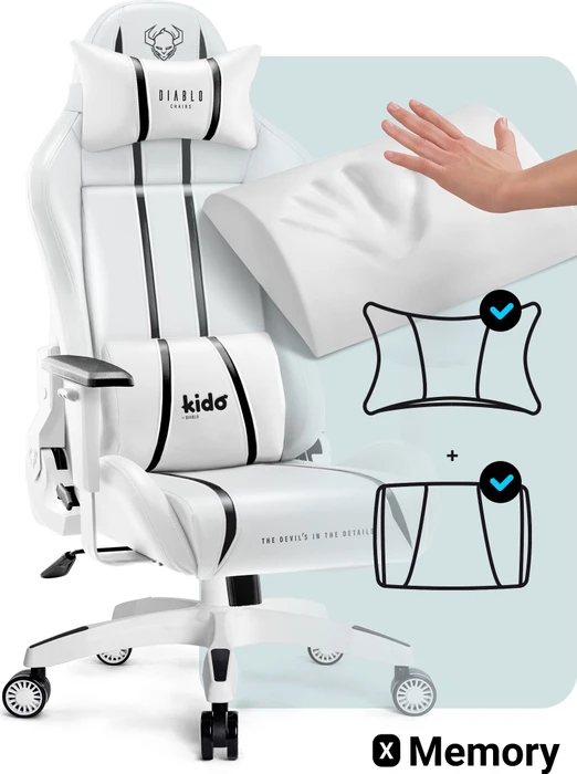 Diablo Chairs X-One 2.0 Kido Kinder-Gamingstuhl, weiß/schwarz