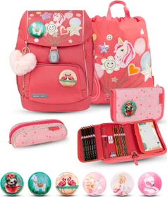 Belmil Premium Compact Plus Rose Quartz Schultaschen-Set, 5-tlg.