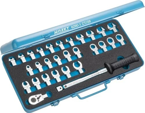 Hazet 6290-1CT/29 Set Drehmomentschlüssel inkl. Werkzeugbox + Zubehör, 9x12mm
