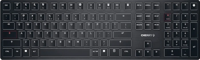 Cherry KW X ULP, schwarz, LEDs weiß, MX ULP Tactile, USB/Bluetooth, EU
