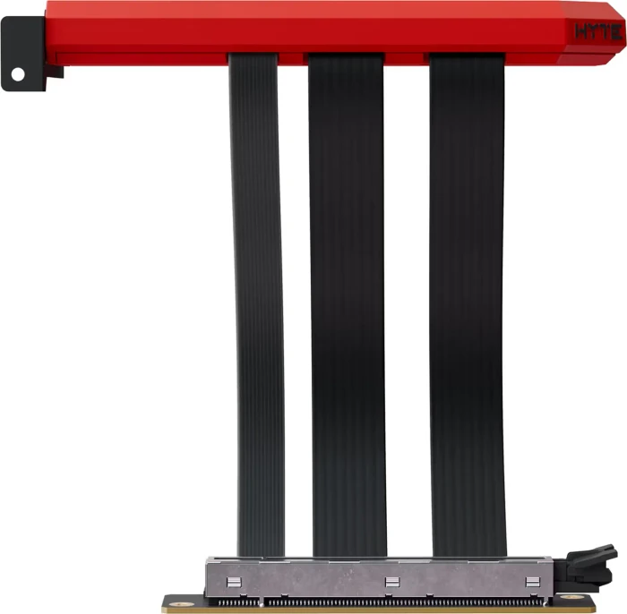 Hyte Hyper Riser Kabel, gewinkelt, PCIe 5.0, 200mm, rot/schwarz