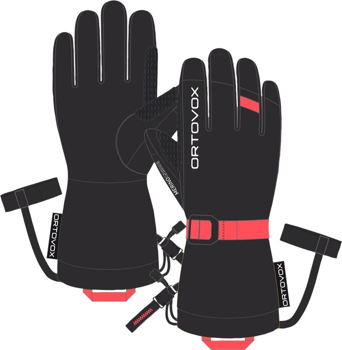 Ortovox Merino Mountain Skihandschuhe black raven (Damen)
