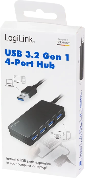 LogiLink 4-Port Hub, 4x USB-A 3.0, USB-C 3.0 [Stecker]