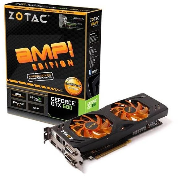 Zotac GeForce GTX 680 AMP! v2, 2GB GDDR5, 2x DVI, HDMI, DP