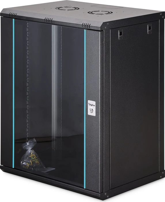 Digitus Dynamic-N Serie 19" Wandgehäuse 16HE, unmontiert, Sicherheitsglastür, IP2X, RAL 9005, 450mm tief