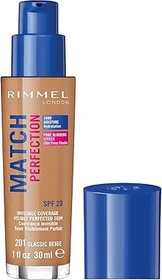 Rimmel Match Perfection Foundation 201 classic beige LSF20, 30ml