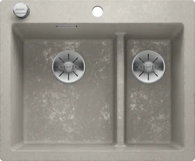 Blanco Pleon 6 Split InFino Becken links mit Ablauffernbedienung beton-style