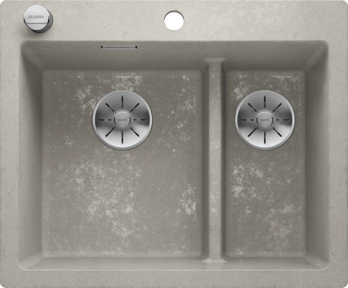 Blanco Pleon 6 Split InFino Becken links mit Ablauffernbedienung beton-style