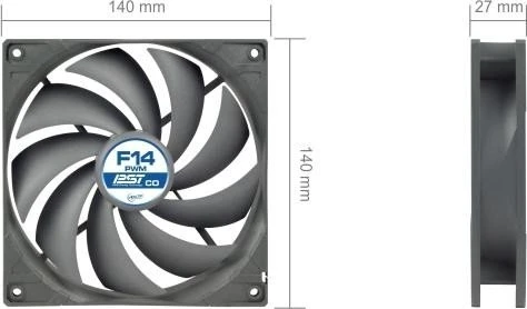 ARCTIC F14 PWM PST CO grau, 140mm