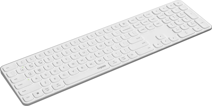 Rapoo E9810M Multi-mode Wireless Ultra-slim Keyboard, weiß/silber, USB/Bluetooth, DE