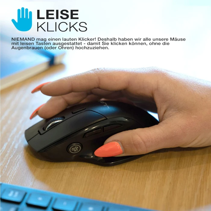 JLab JBuds Wireless Mouse, schwarz, USB/Bluetooth