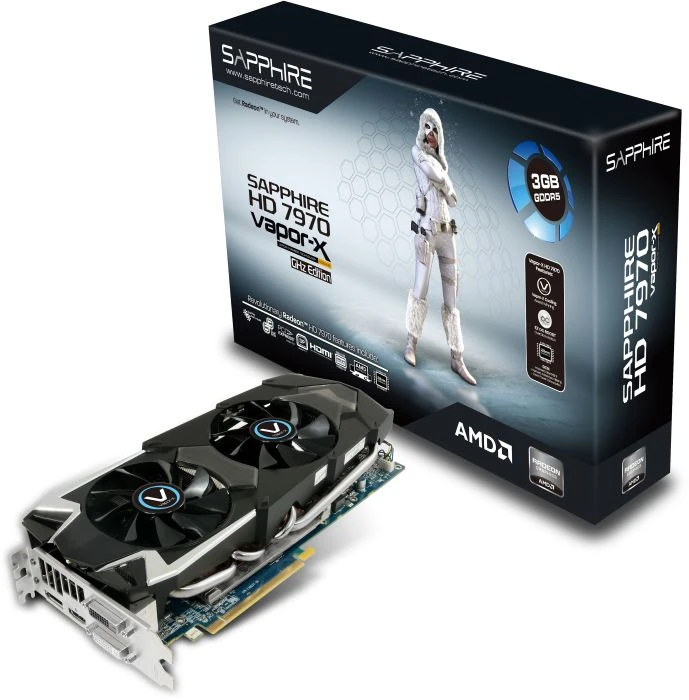 Sapphire Vapor-X Radeon HD 7970 GHz Edition, 3GB GDDR5, 2x DVI, HDMI, DP, full retail