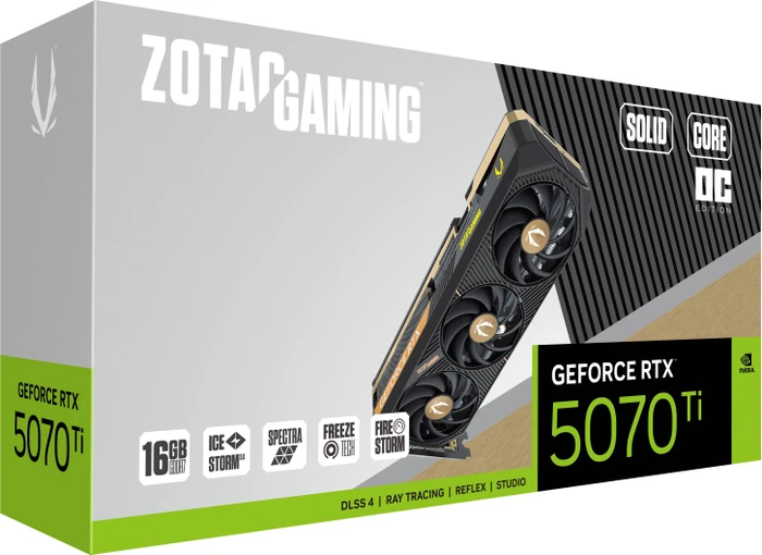 Zotac Gaming GeForce RTX 5070 Ti SOLID Core OC, 16GB GDDR7, HDMI, 3x DP