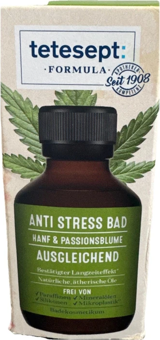 Tetesept Formula Anti Stress Bad Hanf & Passionsblume Badezusatz, 100ml