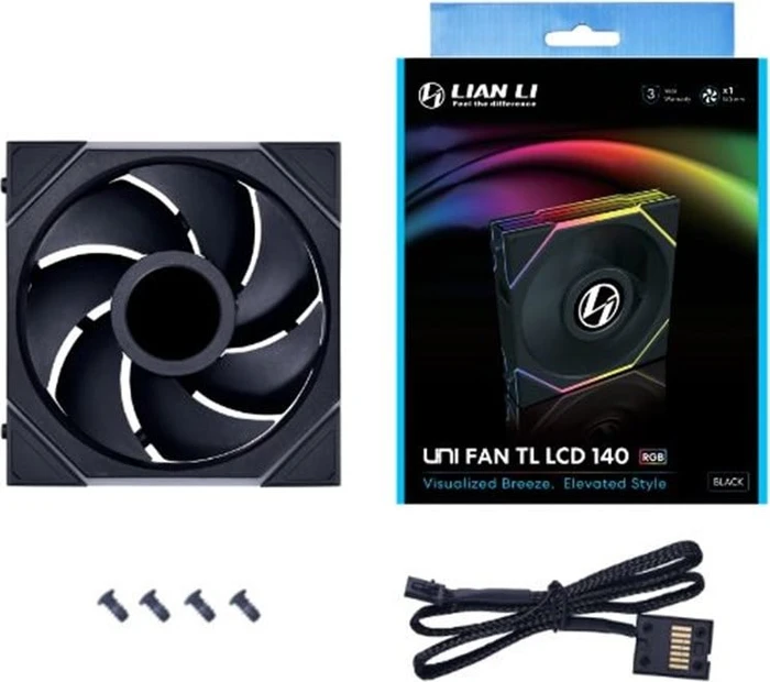 Lian Li Uni Fan TL LCD 140 RGB, schwarz, 140mm