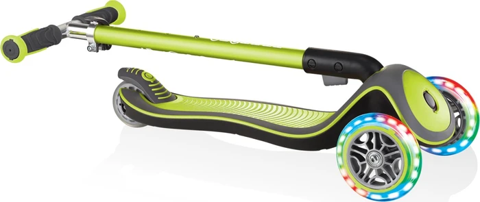Globber Elite Deluxe Lights Kickboard lime green