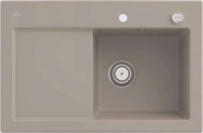 Villeroy & Boch Subway 45 Einbau Becken rechts mit Ablauffernbedienung almond