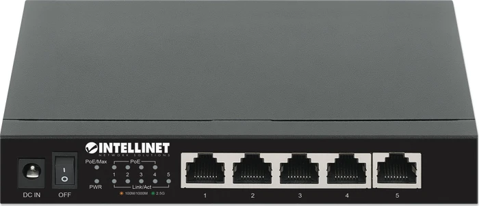 Intellinet Desktop 2.5G Switch, 5x RJ-45, 55W PoE+