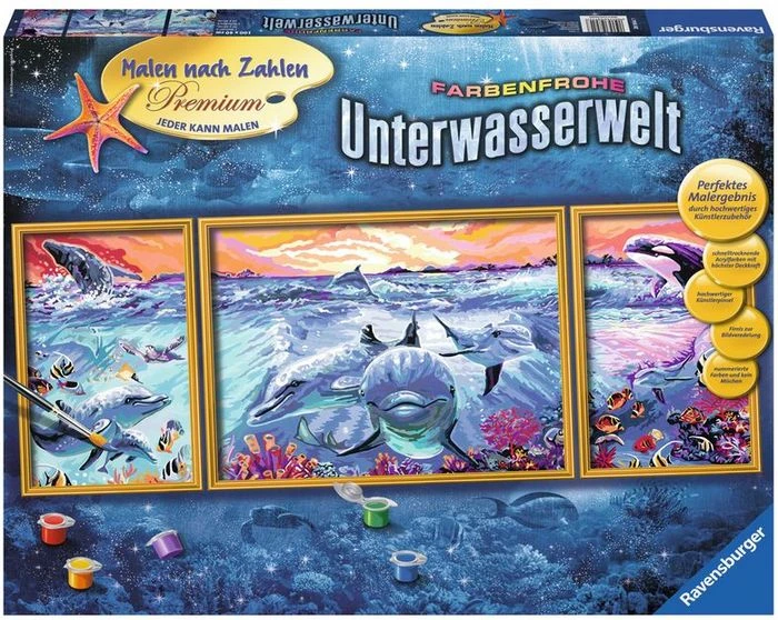 Ravensburger Malen nach Zahlen Farbenfrohe Unterwasserwelt