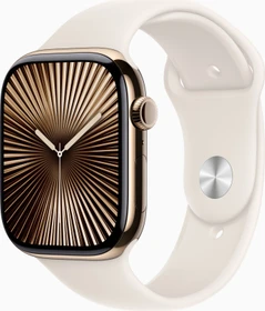 Apple Watch Series 10 (GPS + Cellular) 46mm Titan gold mit Sportarmband M/L Polarstern