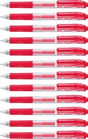 Pentel Hybrid Gel Grip K157 0.7mm/0.35mm Gelroller rot/transparent, 12er-Pack