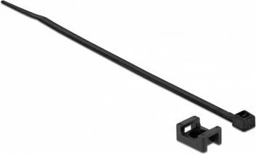 DeLOCK Schraubhalter 15x10mm mit Kabelbinder, 3.6mm, 200mm, schwarz, 10 Stück