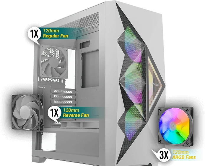 Antec Dark League Dark Fleet DF800 Flux White, weiß, Glasfenster