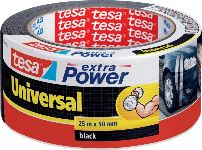 tesa extra Power Universal schwarz, Gewebeband, 50mm/25m, 1 Stück