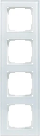 Opus Fusion Glas Abdeckrahmen 4-fach, weiß/weiß