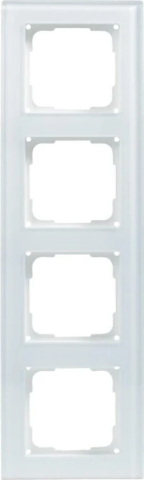 Opus Fusion Glas Abdeckrahmen 4-fach, weiß/weiß