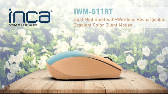 Inca IWM-511RT Wireless Mouse orange/blau, USB/Bluetooth