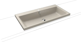 Kaldewei Puro 3155 Aufsatzwaschtisch 90x46x4cm, Perl-Effekt, warm grey 10