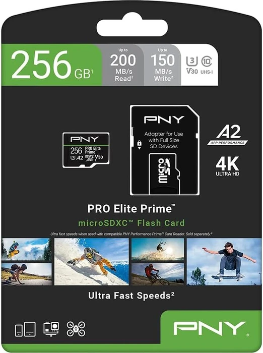 PNY Pro Elite Prime R200/W150 256GB Kit, UHS-I U3, A2, Class 10