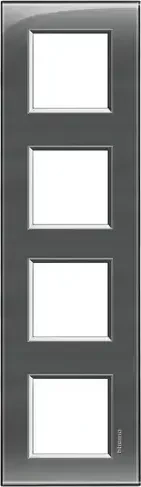Bticino Livinglight Abdeckrahmen 4-fach, rauchgrau