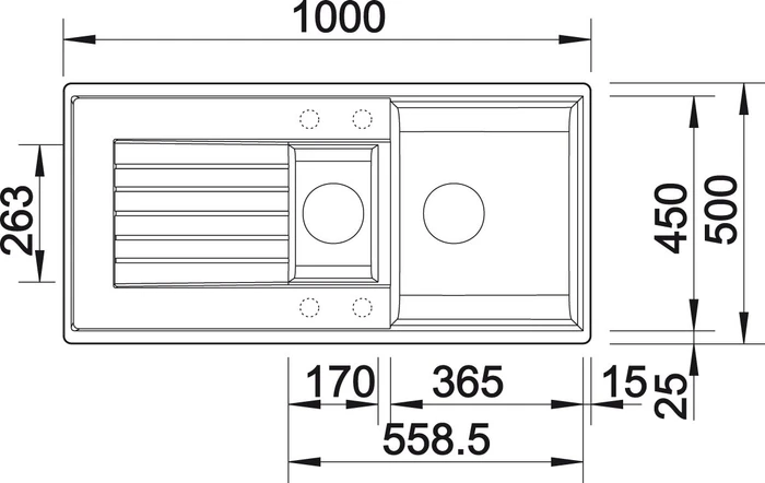 Blanco Zia 6 S Becken reversibel mit Ablauffernbedienung schwarz