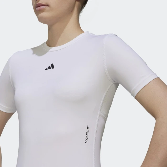 adidas Techfit Training Kompressionsshirt kurzarm weiß/schwarz (Damen)