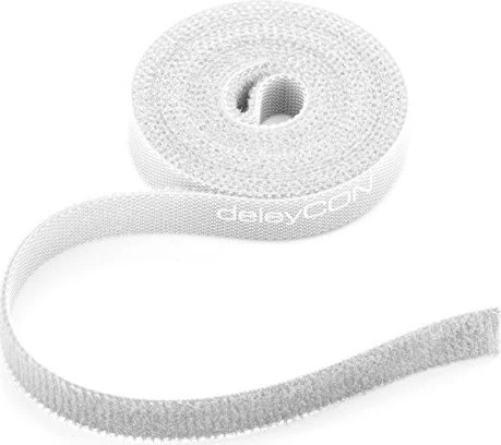 deleyCON Klett-Kabelbinder, 10mm, 2m, weiß