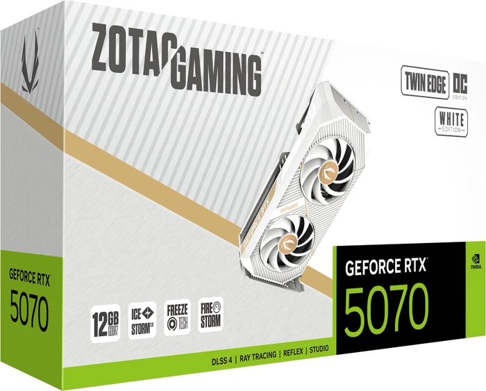 Zotac Gaming GeForce RTX 5070 Twin Edge OC White Edition, 12GB GDDR7, HDMI, 3x DP