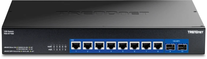 TRENDnet TEG-S Desktop 10G Switch, 8x RJ-45, 2x SFP+