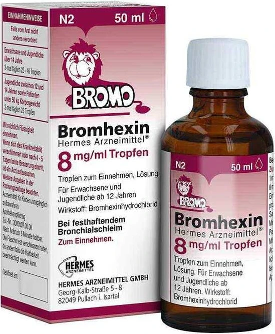 Bromhexin Hermes Arzneimittel 8 mg/ml Tropfen, 50 ml