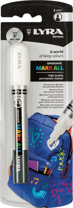 Lyra Graduate Mark All Permanentmarker 2mm weiß, Blister