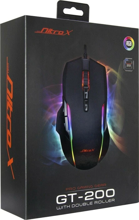 Inter-Tech Nitrox GT-200 RGB Gaming Maus schwarz, USB