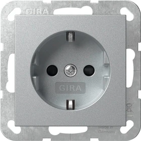 Gira System 55 SCHUKO-Steckdose, Farbe Alu